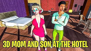 3D stepMom Coupled with stepSon At The Motel Room