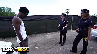 BANGBROS - Lucky Suspect Gets Tangled With respect to With Some Super Sexy Unmasculine Cops